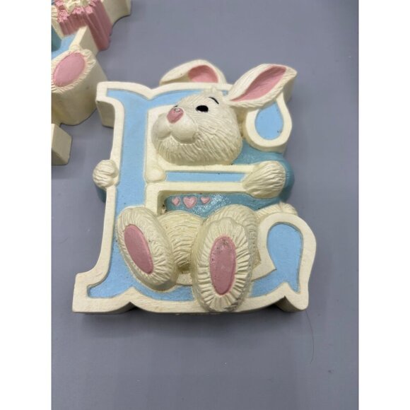 Vtg 80s Homco Bunny Wall Letters "LOVE" Pastel Decor Nursery Pastel - Picture 5 of 8